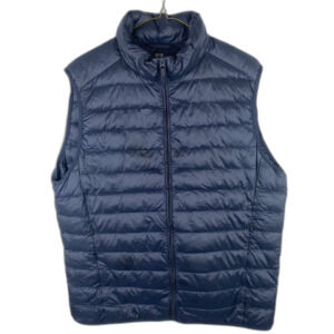 Uniqlo Women’s Ultra Light Down Vest Navy Blue Lightweight Packable Jacket L